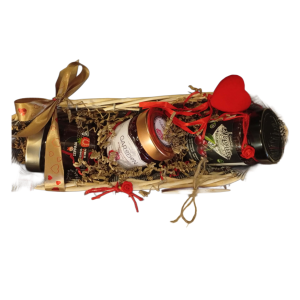 Καλάθι δώρου ψάθινο οβάλ ''Γεύσεις''